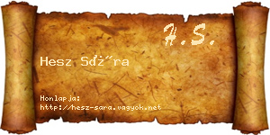 Hesz Sára névjegykártya